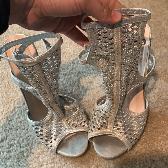 Silver High Heel Sandals - Picture 3 of 3